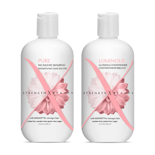 Strength x Beauty -2 pc. Discovery Set: Pure | Luminous Shampoo and Conditioner 3.4 oz. Try-Me | Travel Size