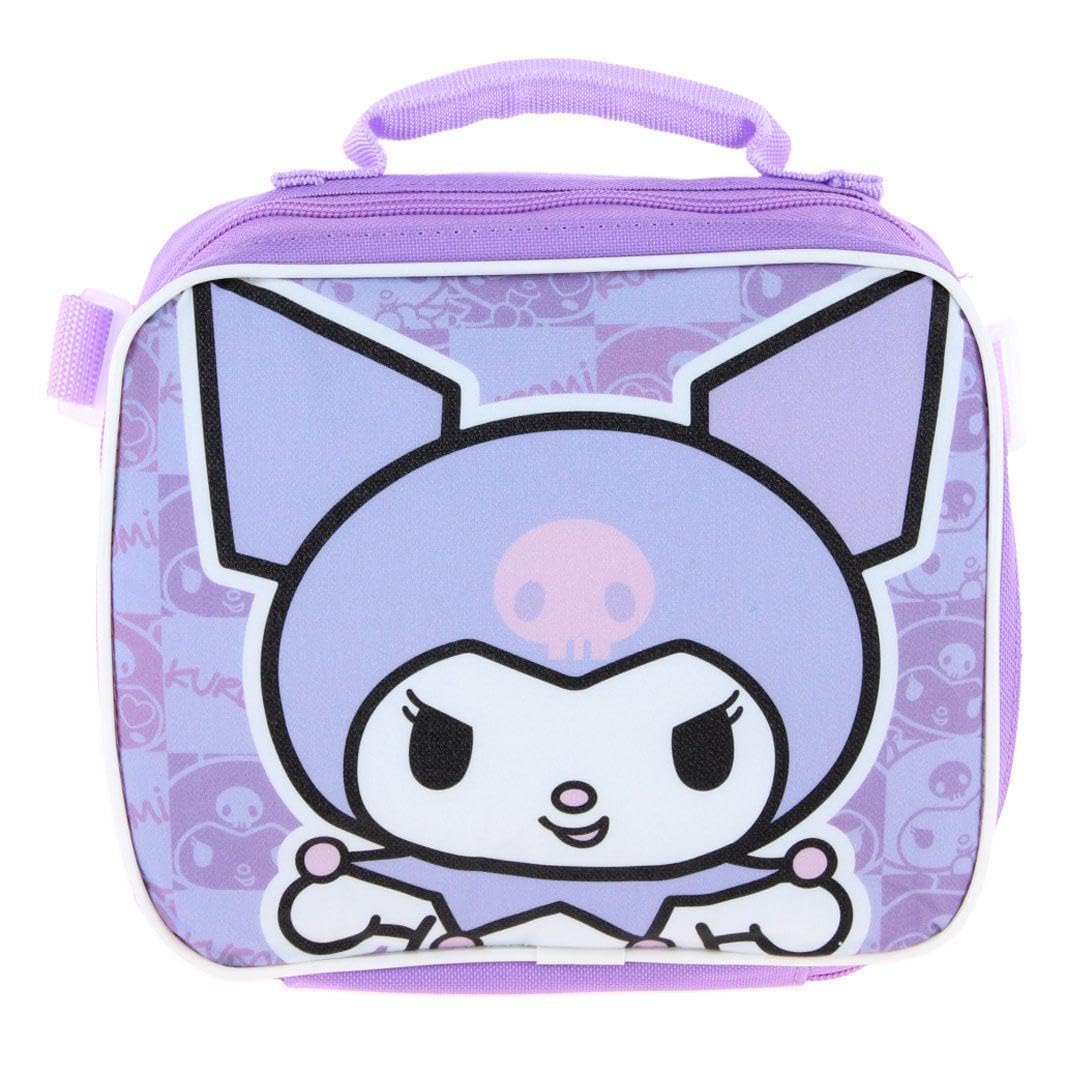 Fast Forward Hello Kitty Kuromi 16" Purple School Backpack and Rectangular Lunch Bag Attached