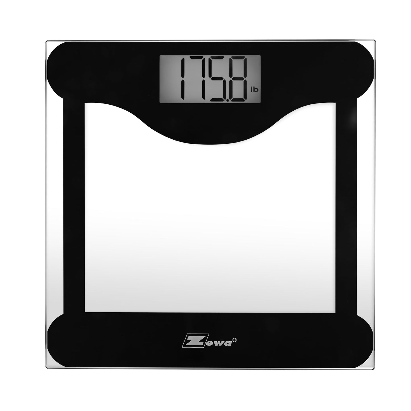 Zewa Digital Bathroom Scale | Elegant Design | Tempered Glass | Measures Up to 330 lbs / 150 Kg | Low Profile | Metric & Standard Units | Easy to Use