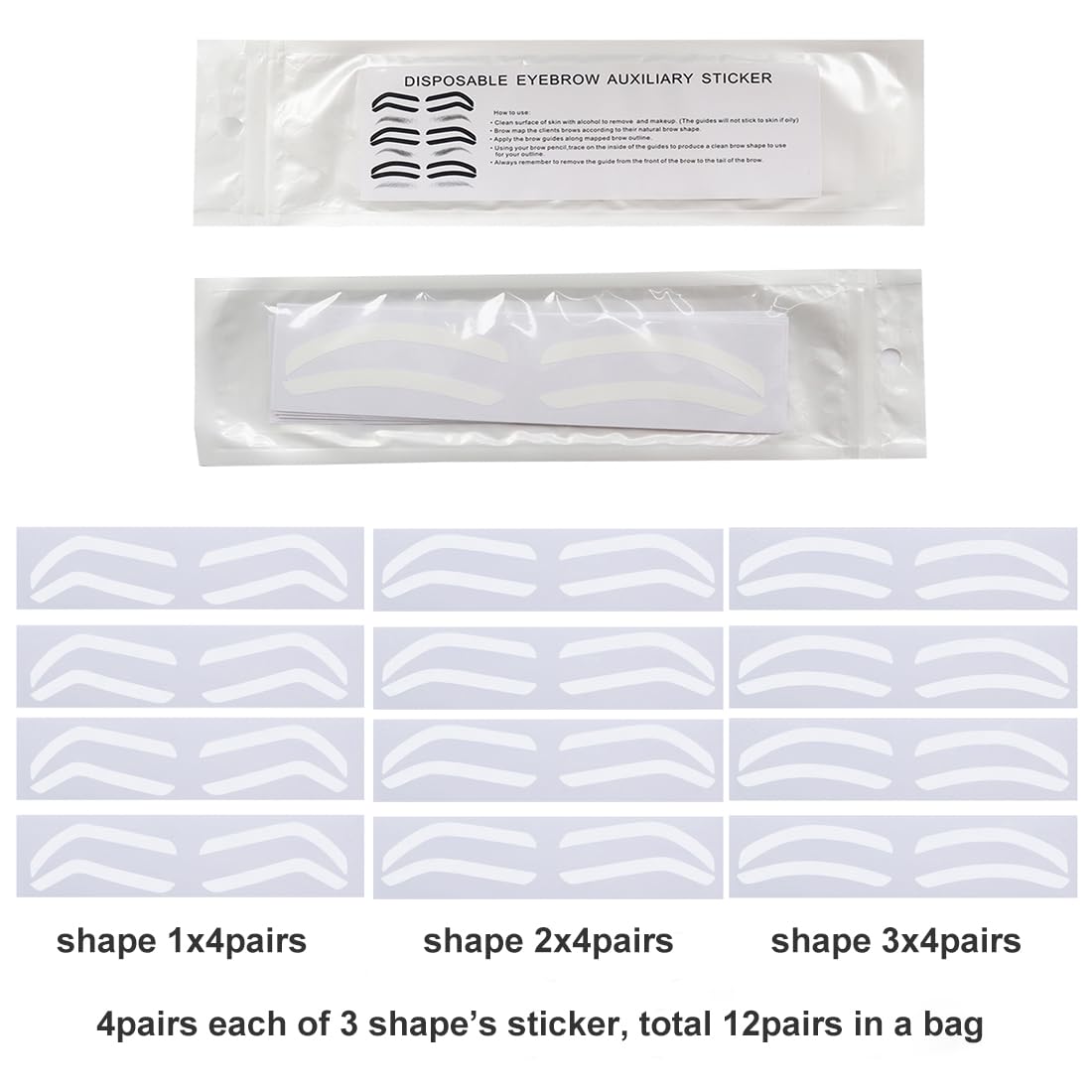 Airbrush Eyebrow Stickers Stencils Shape Tape Disposable Tattoo Auxiliary Stickers Airbrush Brow Border Shaping Mapping Guide Tape Air Brush…