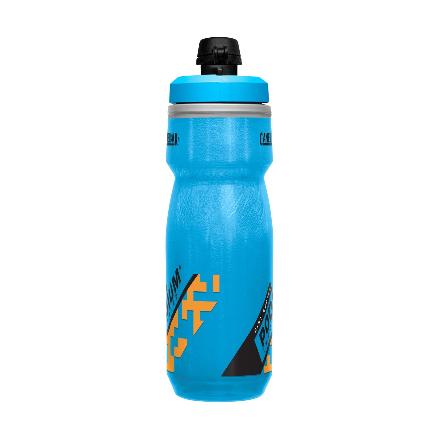 CamelBak Podium Dirt Series Chill Insulated Mountain Bike Squeeze Water Bottle Blue/Orange, 21oz