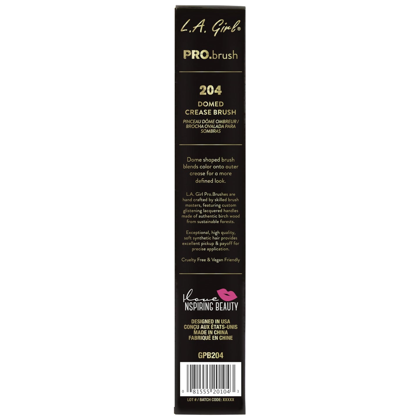L.A. Girl Pro Cosmetic Brush, Domed Crease, 1 Pound