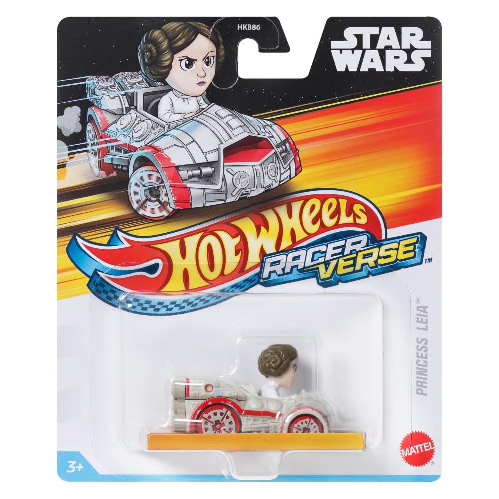Hot Wheels RacerVerse Die-Cast Vehicle with Princess Leia Driver 1:64 Scale
