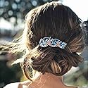 Yheakne Crystal Wedding Hair Clip Barrette Bridal Rhinestone Hair Clip Comb Wedding Headpieces Bride Hair Barrette Headwear Wedding Hair Accessories