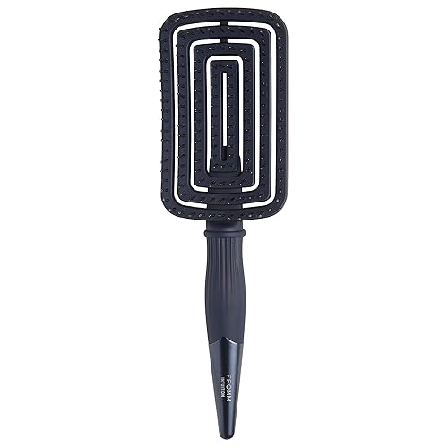 Fromm Professional Intuition Flexer Vent Brush for Blow Drying, Detangler Brush for Wet or Dry Medium to Thick Hair, Smooths Frizz and Flyaways, Navy