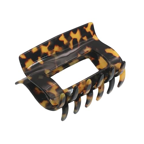 French Amie Geo Large Tokyo 3" Handmade Leopard Celluloid Strong Hold Jaw Hair Claw Clip Clamp Clutcher for Women and Girls, Made in France (Tokyo)