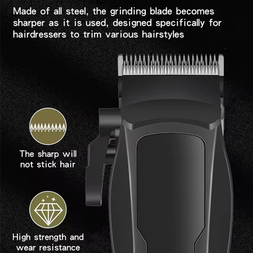 Professional Hair Clippers for Men, Cordless Barber and Trimmer Set with LCD Digital Display and 8 Limit Combs, Cutting Grooming Rechargeable Beauty and Personal Care QDKVTNDJZ