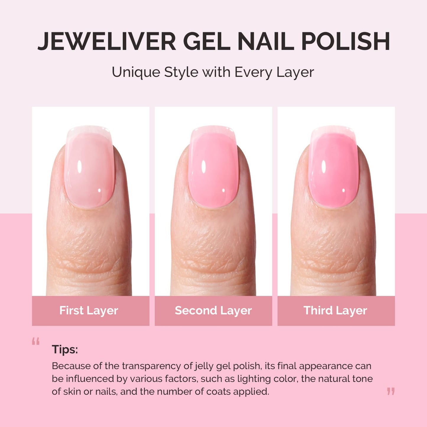 MelodySusie Jeweliver Gel Nail Polish, 0.5Fl.oz Berry Pink Gel Polish Pastel Nude Color Sheer Translucent Soak Off UV LED Light Cure Gift Nail Art Beauty and Personal Care MelodySusie
