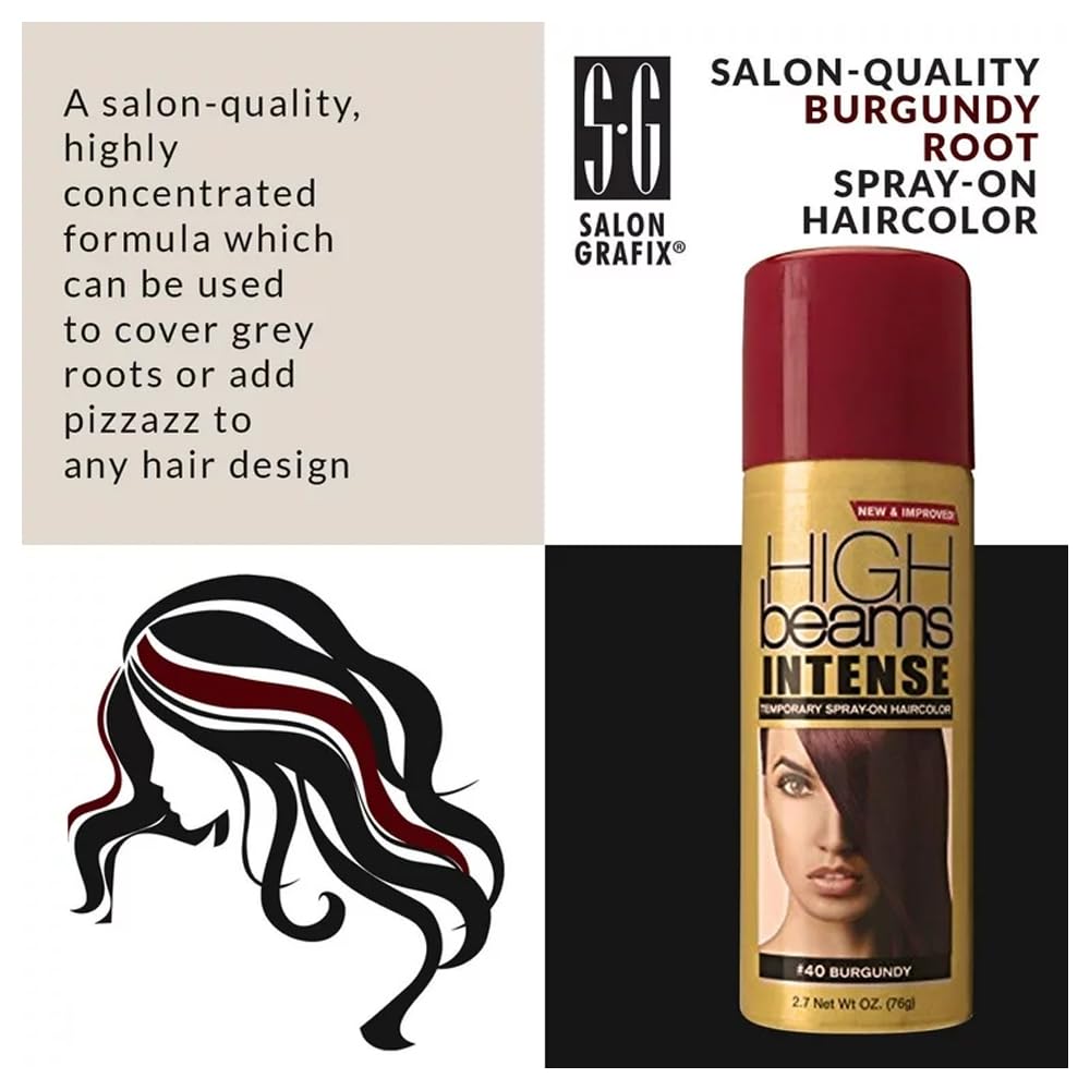 Salon Grafix High Beams Intense Temporary Spray - Burgundy for Unisex - 2.7 oz Hair Color