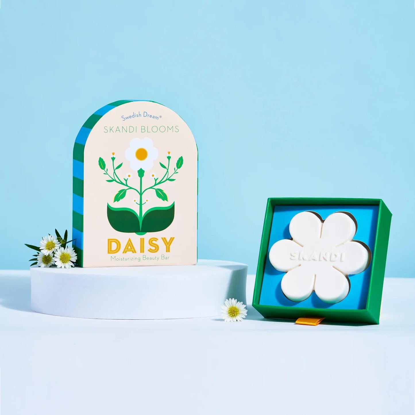 Kalastyle Swedish Dream SKANDI BLOOMS DAISY Bar Soap | Moisturizing Beauty Bar | Made with Sunflower Lechithin | Vegan and Cruelty-Free | 4.28 ounces