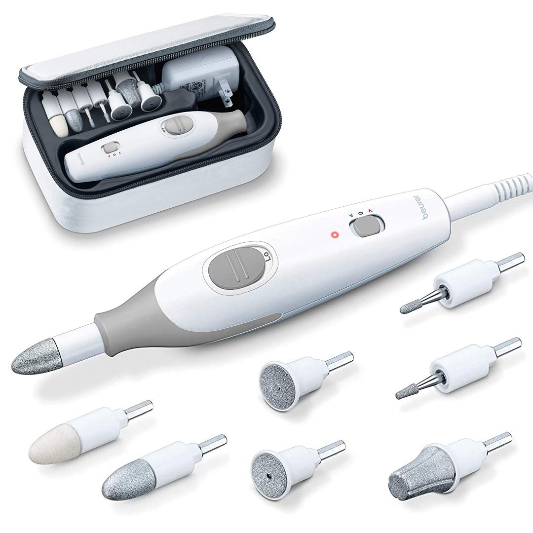 Beurer MP32 Electric Nail Drill with 7 Attachments, Manicure/Pedicure Set with 2-Speed Levels & Dual Rotation for Salon-Quality Nail Care at Home