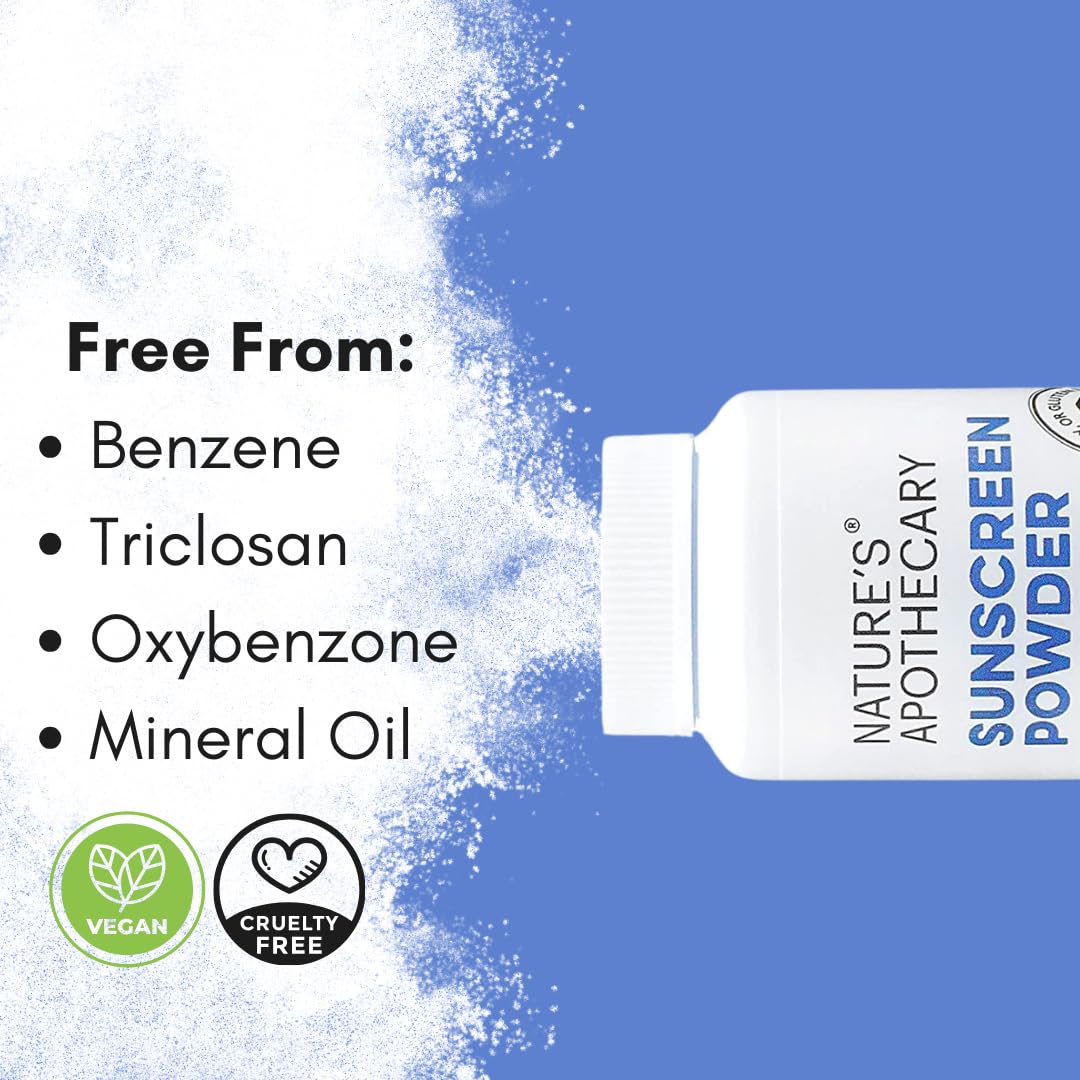 All-Natural, Benzene Free, Non Nano Zinc Oxide Sunscreen Powder SPF 30 - Water & Sweat Resistant, Reef & River Friendly, Hypoallergenic