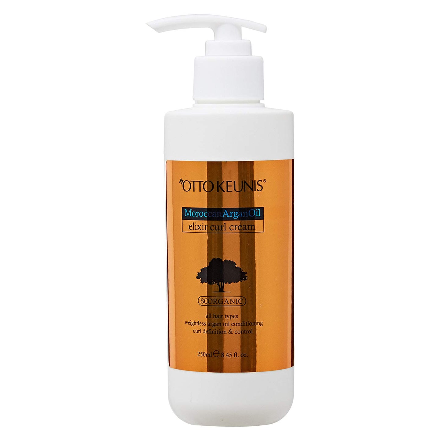 Otto Keunis Moroccan Argan Oil Elixir Curl Cream -Weightless Argan Oil Conditioning-Curl Definition & Control. All Hair Types. 250 ml/ 8.45 fl.oz.