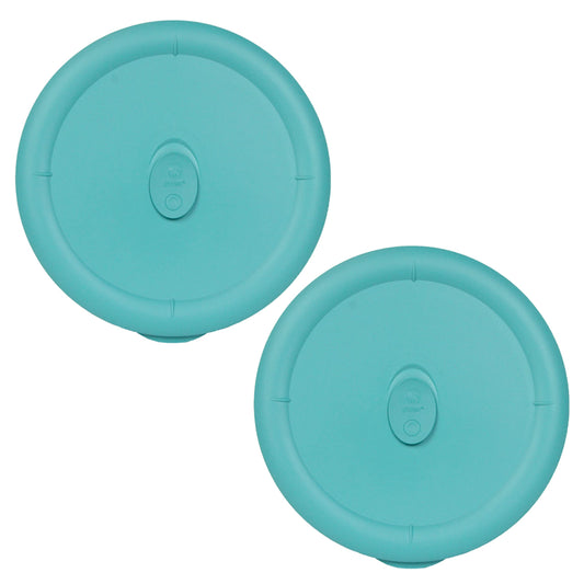 Pyrex 8202-VPC 3-Quart Turquoise Vented Food Storage Replacement Lid (2-Pack) - Made in USA