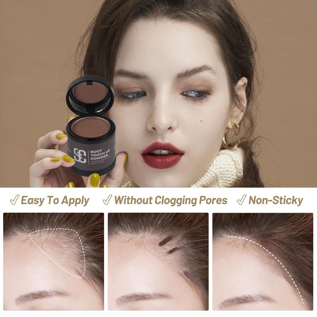 SOVONCARE Hairline Powder - Root Touch Up & Gray Hair Concealer for Men and Women, Instantly Covers Thinning Hair and Bald Spots, Natural-Looking Beauty and Personal Care SOVONCARE
