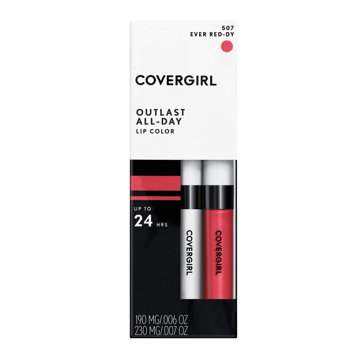 COVERGIRL Outlast All-Day Lip Color With Topcoat, 507 Ever Red-Dy