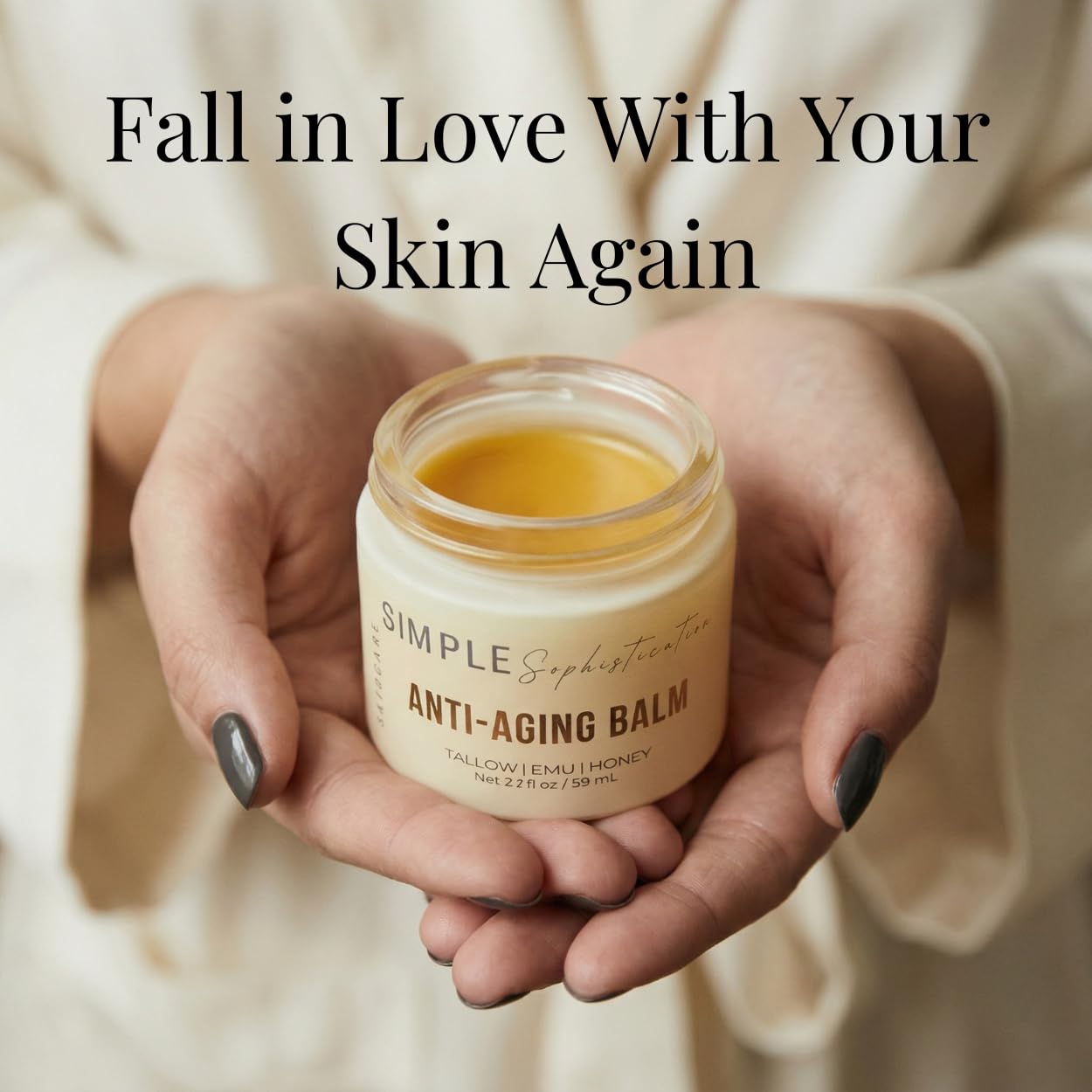 Simple Sophistication Tallow Emu Honey Balm | Nourishing Face & Body Moisturizer with Manuka Honey & Emu Oil, Non-Greasy Natural Skincare (Anti-Aging