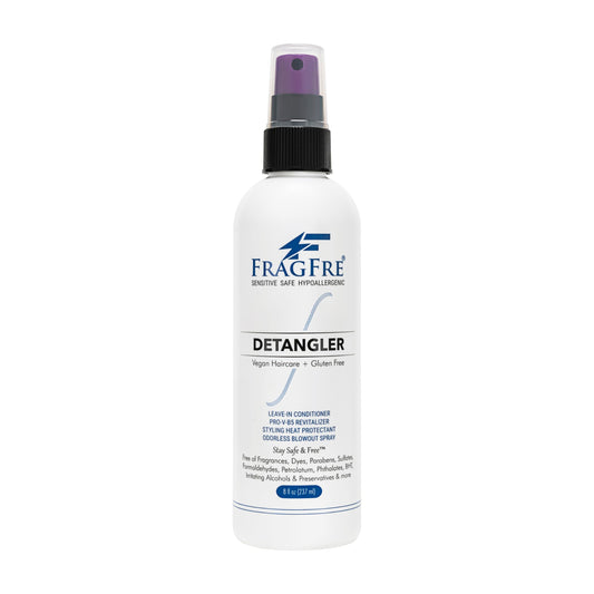 FRAGFRE Hair Detangler Spray, 8 oz - Leave in Conditioner for Sensitive Skin and Scalp - Styling Heat Protectant Spray - Gluten Free Vegan Cruelty