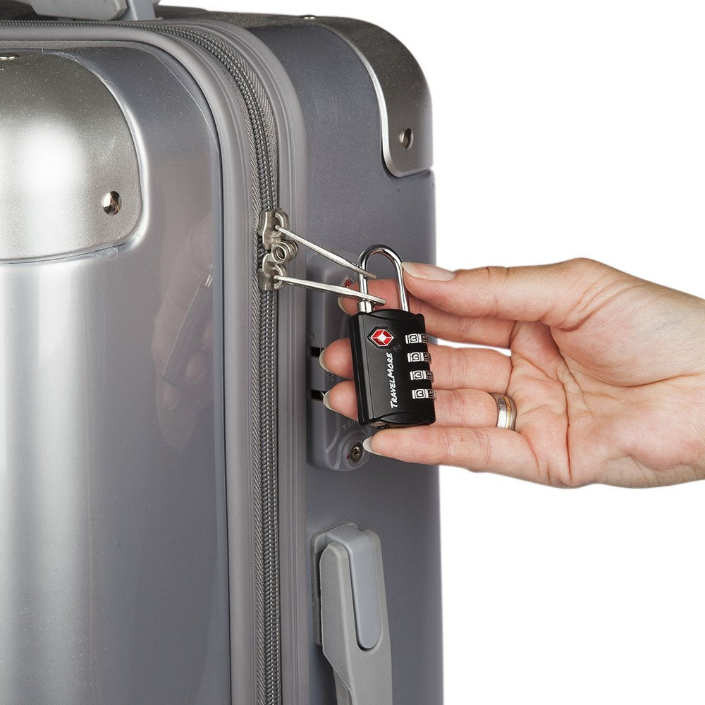 5 Pack TSA Approved Luggage Locks – 4 Digit Resettable Combination Padlocks for Travel, Suitcases, Backpacks & Baggage (Black)