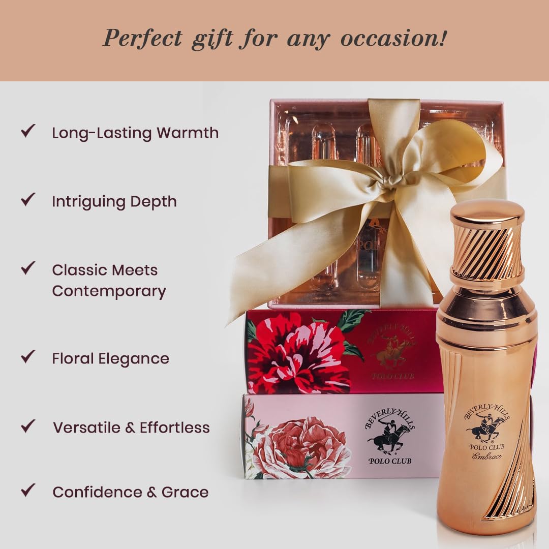 Beverly Hills Polo Club Sexy EMBRACE - Cologne for Women with Notes Rose, Mandarin Pink Pepper & Patchouli,Fresh & Floral Fragrance Scent