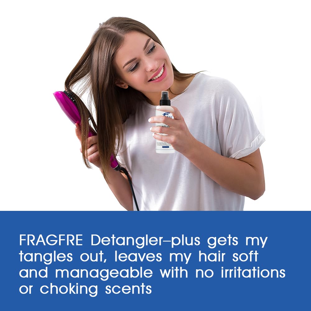 FRAGFRE Detangler plus Styling Hair Spray 8 oz - Heat Protectant and Blowout Spray - Leave in Conditioner for Sensitive Skin - Fragrance Free