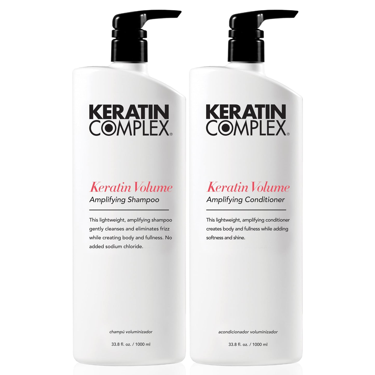 Keratin Complex - Keratin Volume Amplifying Shampoo & Conditioner Duo - 33.8 fl oz Each