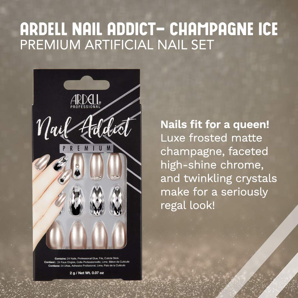 Ardell Nail Addict Premium Artificial Nail Set, Champagne Ice Beauty & Personal Care Ardell