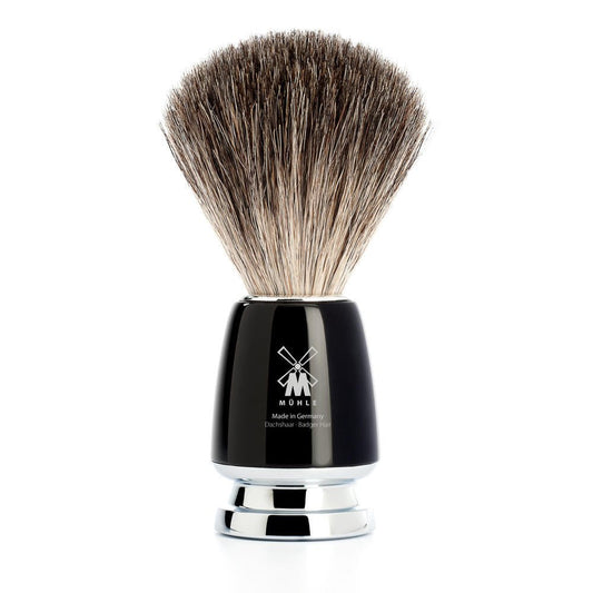 MÜHLE RYTMO Pure Badger Shaving Brush - High-Grade Handle with Chrome Accents - Luxury Shave Accessory for Men Beauty and Personal Care MÜHLE