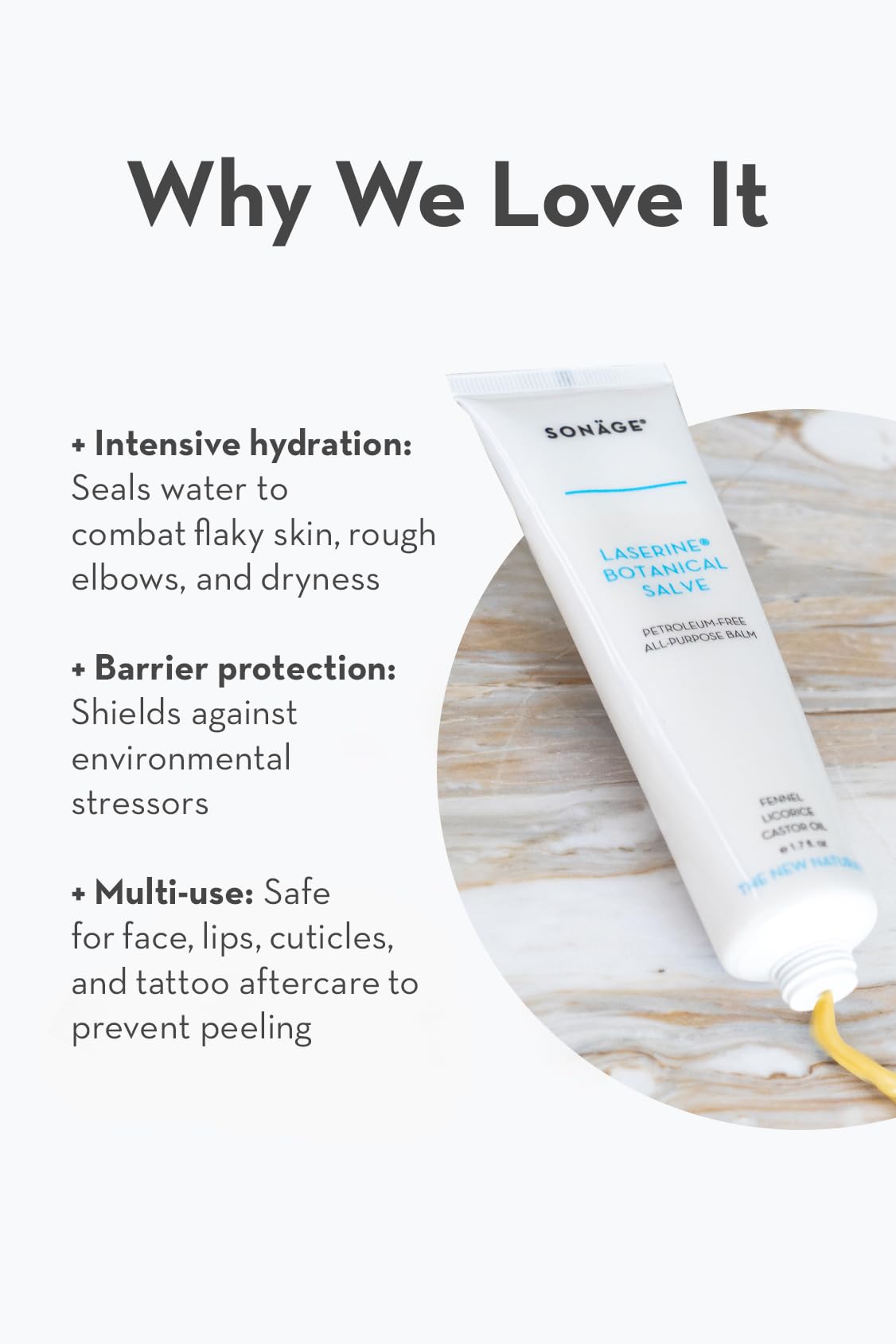 SONAGE Laserine Botanical Salve | Relief for Dry, Chapped Skin | Multipurpose Vegan Petroleum Alternative Balm