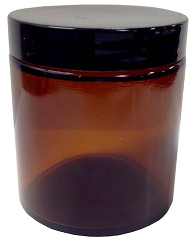 4 Ounce Amber Glass Straight Sided Pressure Sensitive Jar [1 Pack]