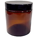 4 Ounce Amber Glass Straight Sided Pressure Sensitive Jar [1 Pack]