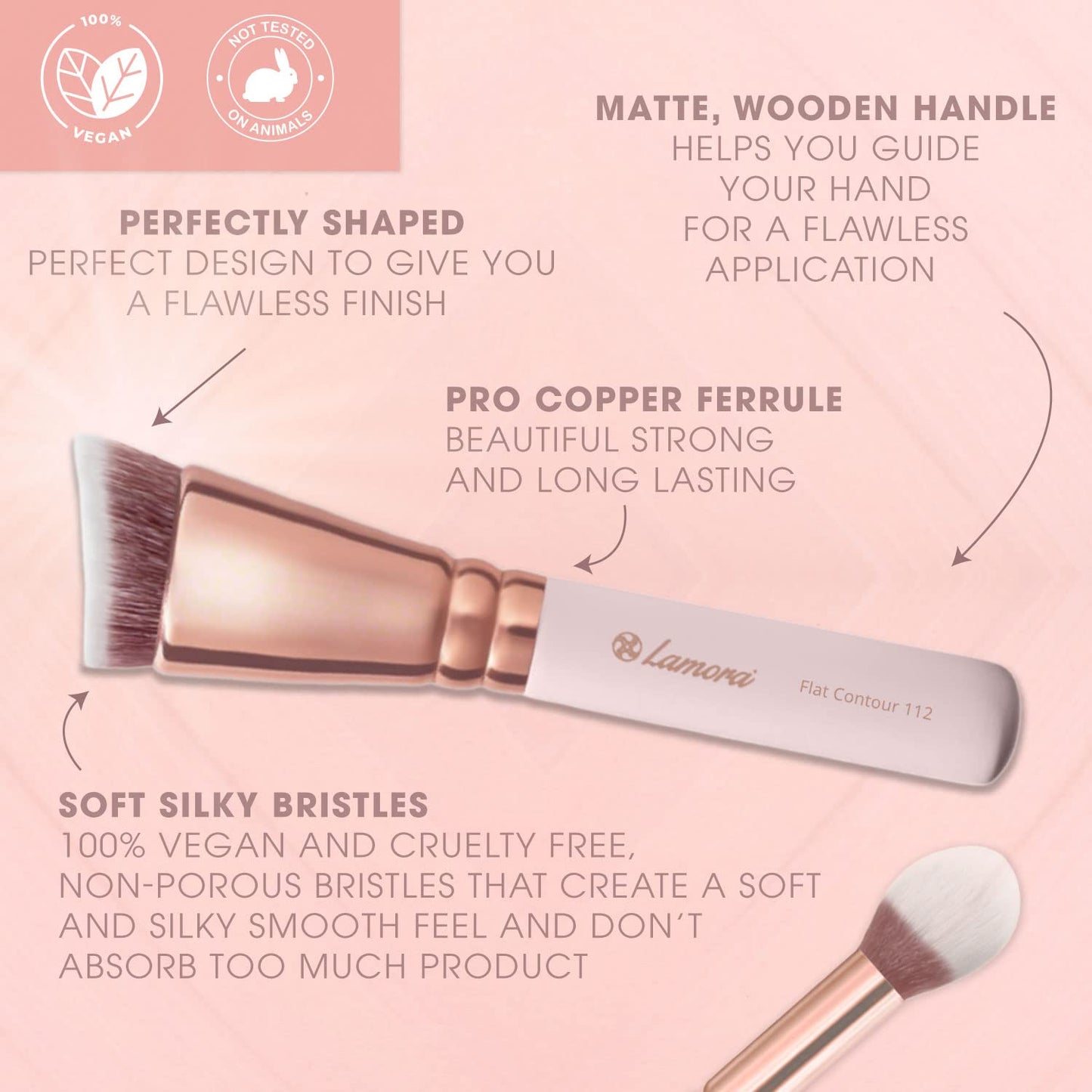 Pro Face Contour Brush Set - Synthetic Contouring Sculpting and Highlighting Kit - Cream Blush Powder Flat Nose Cheek Round Small Angled Fan Tapered