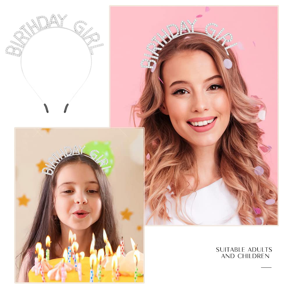 Glitter Birthday Sash, Tiara, and Rhinestone Headband for Women - Blue and White Decorations and Accessories Set Beauty and Personal Care PQRUU