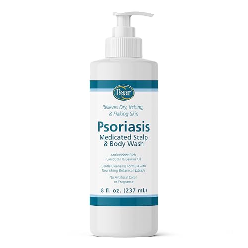 BAAR Psoriasis Therapeutic Scalp & Body Wash, Soothing Healing Formula with 2% Salicylic Acid and Antioxidant-Packed Botanicals like Carrot and Lemon Beauty & Personal Care Baar