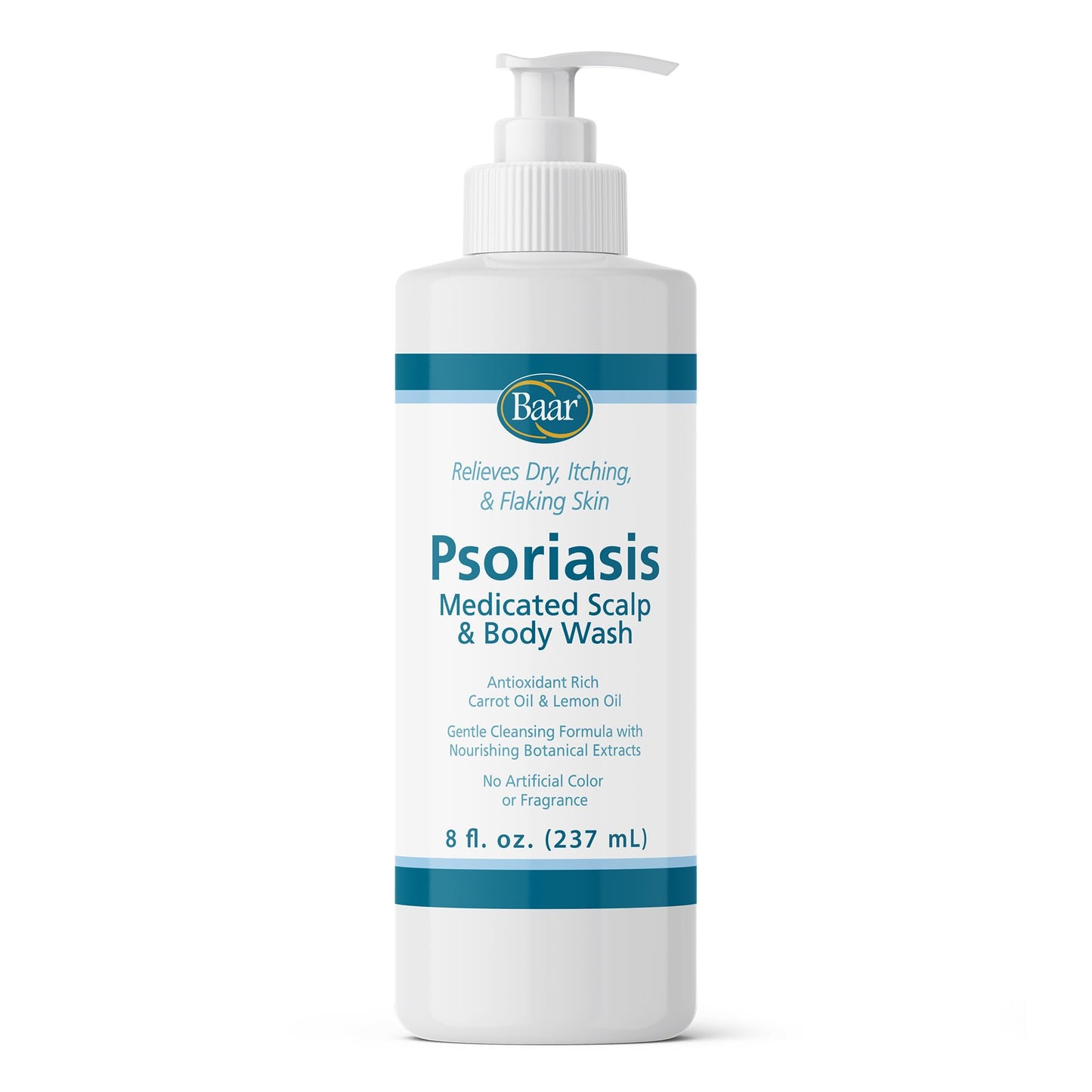 BAAR Psoriasis Therapeutic Scalp & Body Wash, Soothing Healing Formula with 2% Salicylic Acid and Antioxidant-Packed Botanicals like Carrot and Lemon Beauty & Personal Care Baar