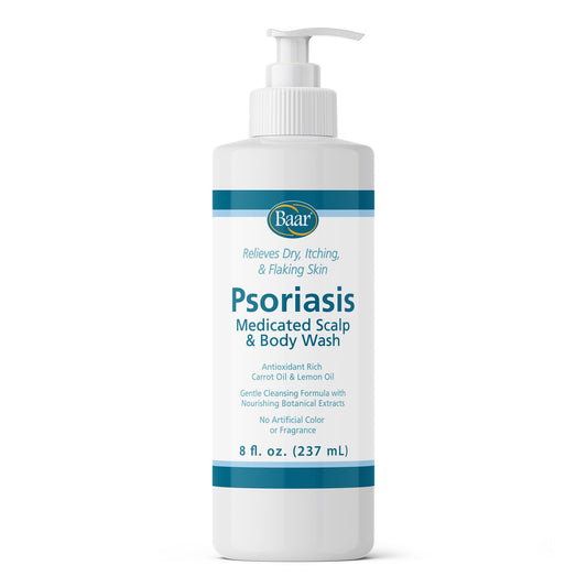 BAAR Psoriasis Therapeutic Scalp & Body Wash, Soothing Healing Formula with 2% Salicylic Acid and Antioxidant-Packed Botanicals like Carrot and Lemon Beauty & Personal Care Baar