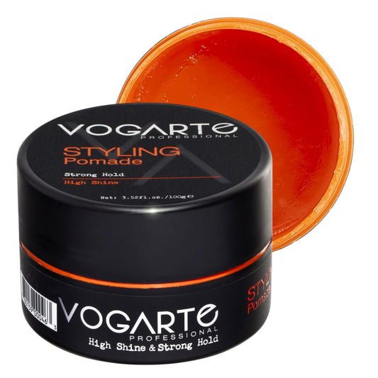 Vogarte Hair Styling Pomade for Men, Strong Hold with Medium Shine, Water-Based Hair Wax, Classic Gentleman Grooming Product, Flexible All-Day Hold