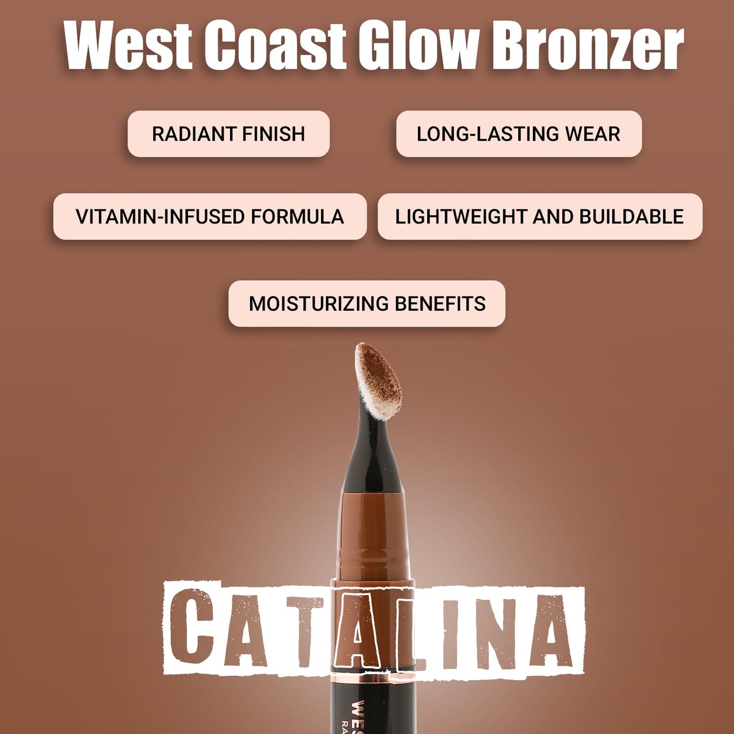 Profusion Cosmetics West Coast Glow Liquid Bronzer - Lightweight Buildable Face & Body Makeup, Vitamin-Enriched Hydrating Formula, Radiant Sun-Kissed