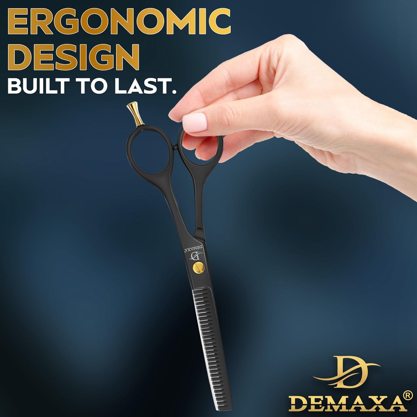 Thinning Shears for Hair Cutting - DEMAXA Hair Thinning Scissors Professional Barber’s Texturizing Shears for Salon & Home Use - 6.5-inch Black High Beauty and Personal Care DEMAXA