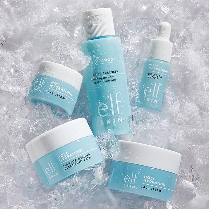 e.l.f. SKIN Holy Hydration! Hydrated Ever After Skincare Mini Kit, Cleanser, Makeup Remover, Moisturizer & Eye Cream For Hydrating Skin