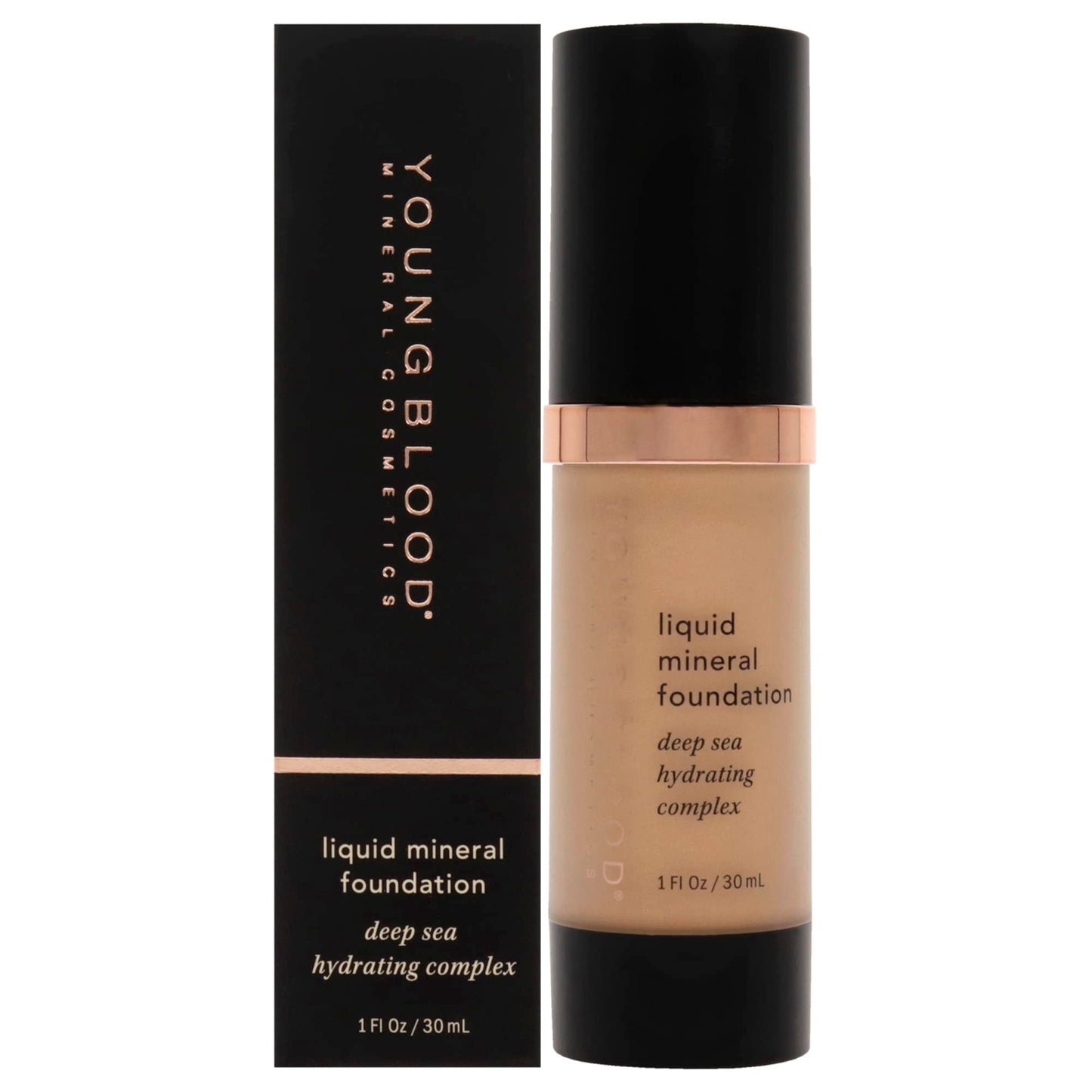 Youngblood Liquid Mineral Foundation, Sun Kissed | Lightweight, Dewy Full Coverage Makeup for Dry Skin | Poreless, Flawless Tinted Glow | Vegan