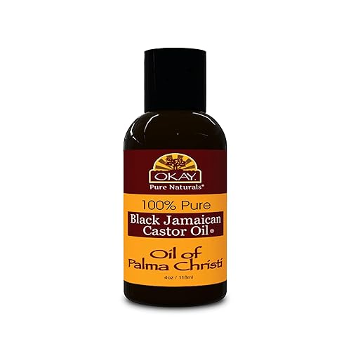 OKAY Pure Naturals Black Jamaican Castor Oil - Castor Oil for Hair Growth, Moisture for Skin, Face, Scalp, Eyelashes, Eyebrows, Hair Oil for Men