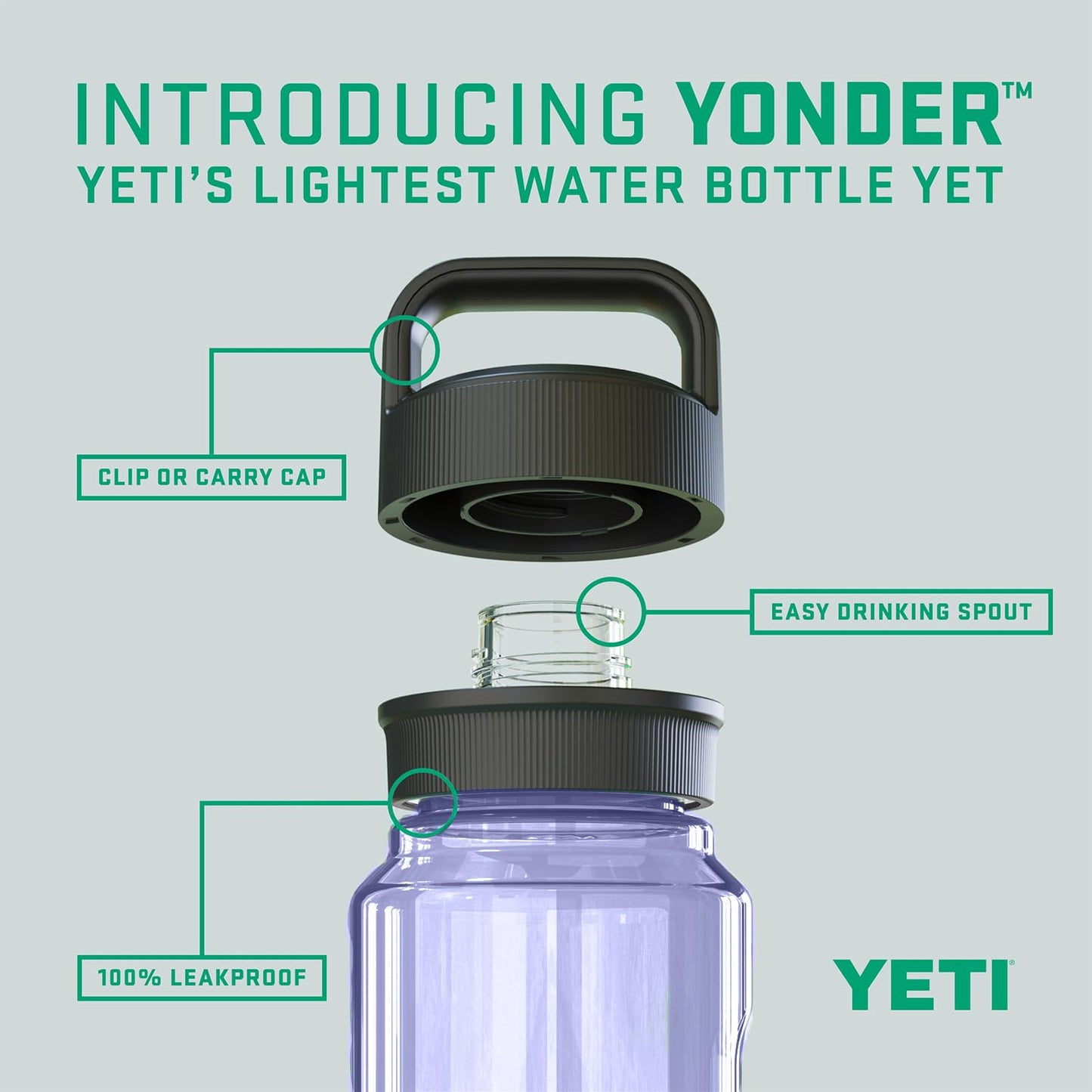 YETI Yonder 600 ml/20 oz Water Bottle with Leakproof Yonder Chug Cap, Cosmic Lilac