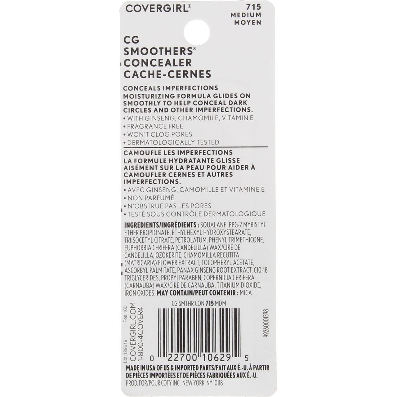 CoverGirl Smoothers Concealer, Medium [715], 0.14 oz (Pack of 5)