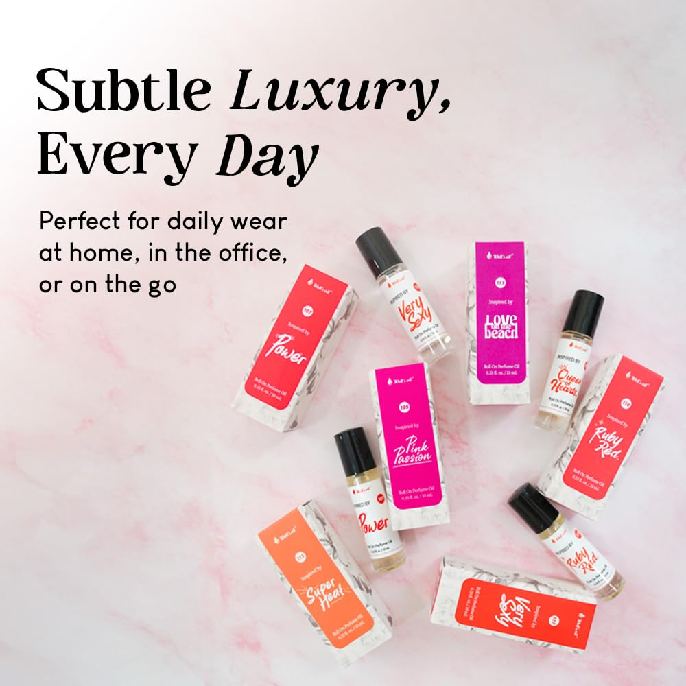 Well's Oil Roll-On Perfume Oil (Pinky Sugar) | Oil-Based Fragrance | Long-Lasting Wear | Paraben-Free | 0.33 fl oz / 10 ml