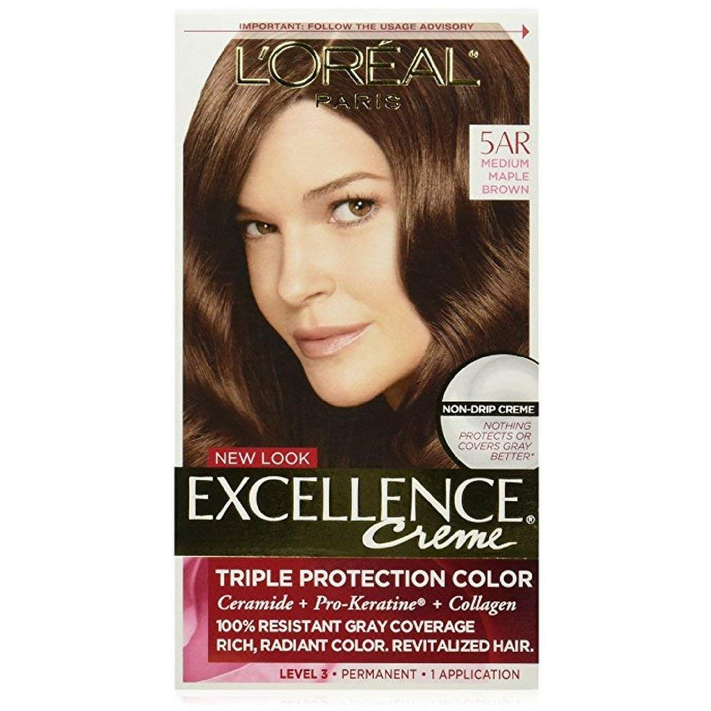 L'Oreal Excellence Creme - 5AR Velvet Brown (Medium Maple Brown) 1 Each (Pack of 10)
