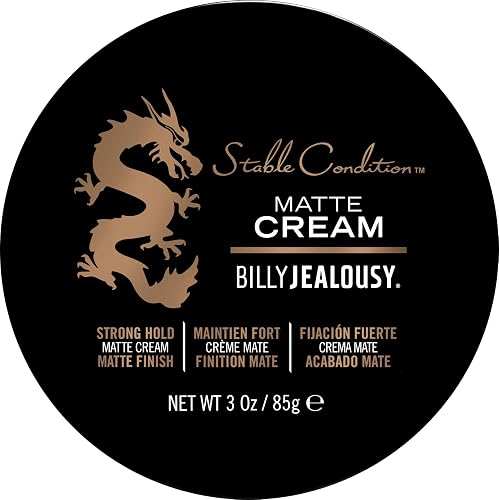 Billy Jealousy Stable Condition Matte Cream for Men with Natural Hold and Matte Finish, Reworkable, Lightweight, Water Based Hair Styling Product