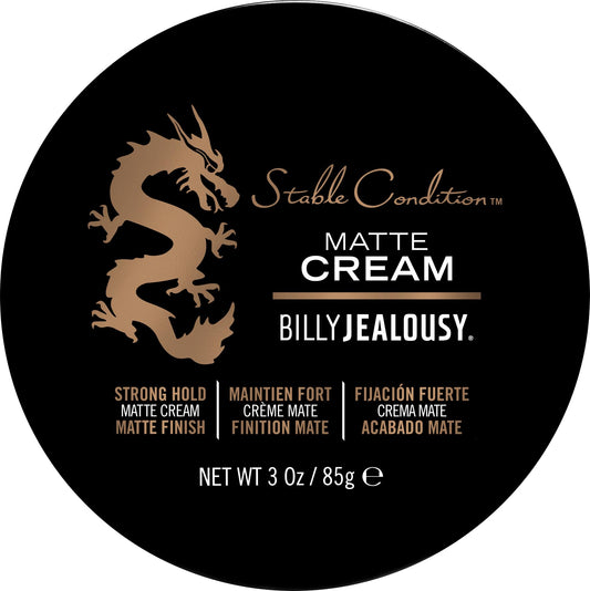 Billy Jealousy Stable Condition Matte Cream for Men with Natural Hold and Matte Finish, Reworkable, Lightweight, Water Based Hair Styling Product