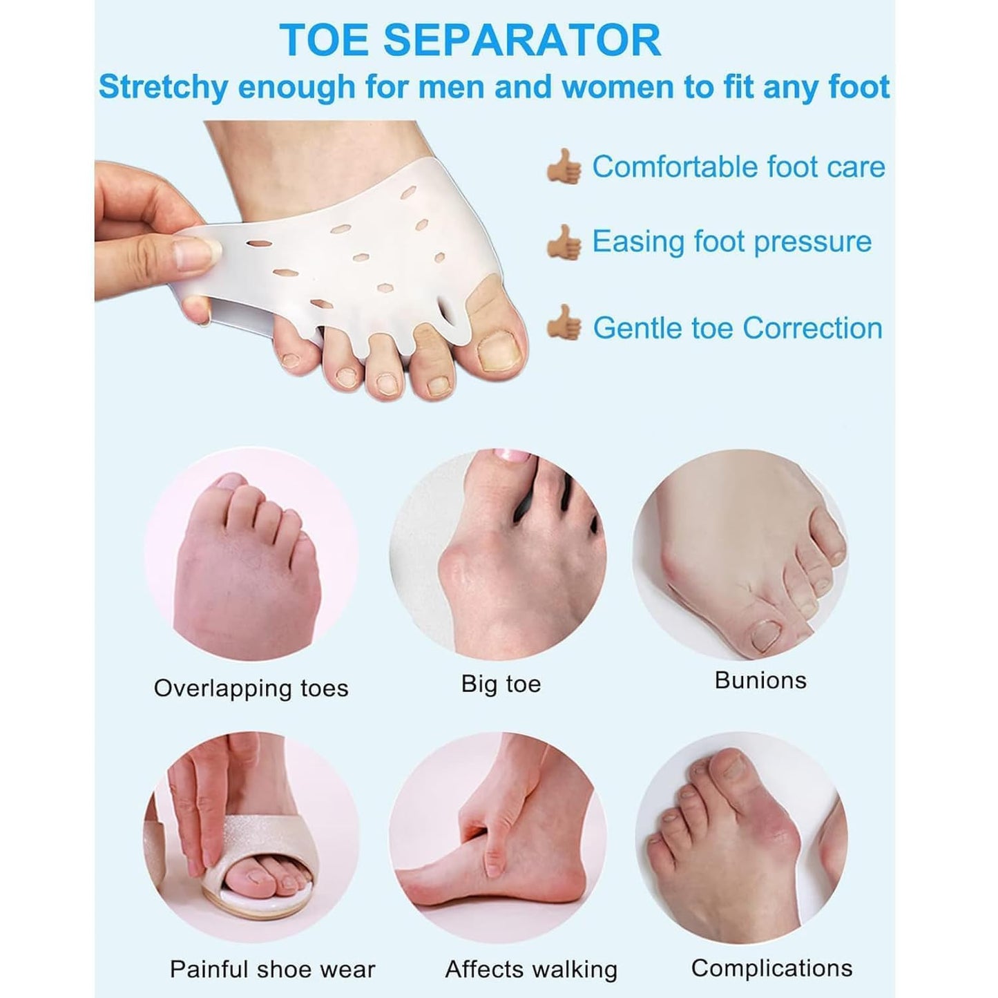 Silicone Toe Separators for Women & Men,Silicone Toe Separator,Toe Separators,Toe Separators for Women,Toe Spacers,4 Pairs, Ball of Foot Cushions Beauty & Personal Care Aaznslsn