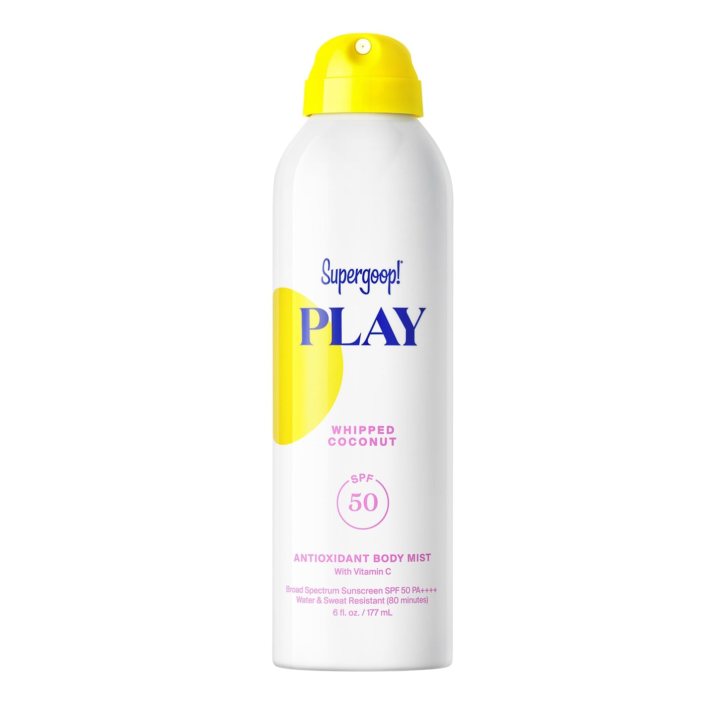 Supergoop! PLAY Antioxidant Body Mist w/Vitamin C - 6 fl oz - SPF 50 PA++++ Broad Spectrum Sunscreen - Body Spray - Great for Active Days - Whipped Beauty and Personal Care Supergoop!